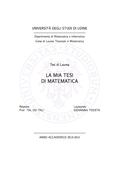 intestazione tesi uniud